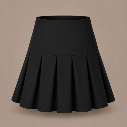 Girls Plain Round School Skirts | Pleated High Waist | 3 Colours