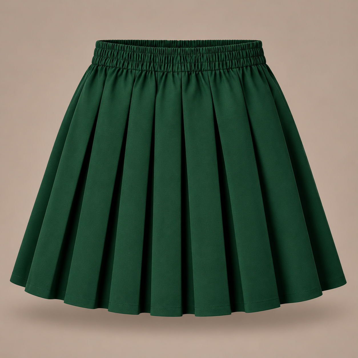 Girls Plain Pull-On Box Pleated School Skirt | 7 Colours