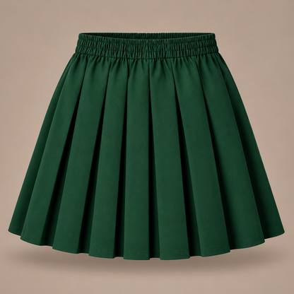 Girls Plain Pull-On Box Pleated School Skirt | 7 Colours