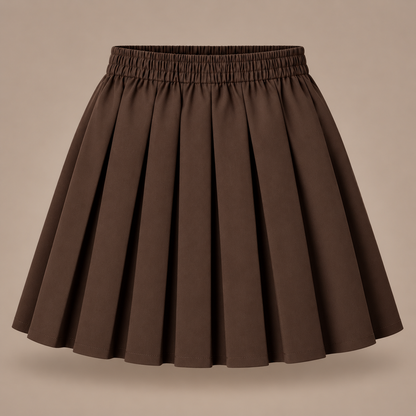 Girls Plain Pull-On Box Pleated School Skirt | 7 Colours