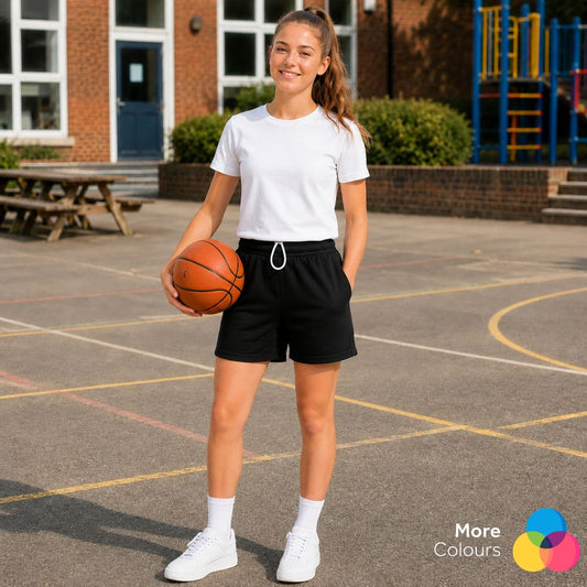 Girls PE Plain Sports Shorts | 5 Colours