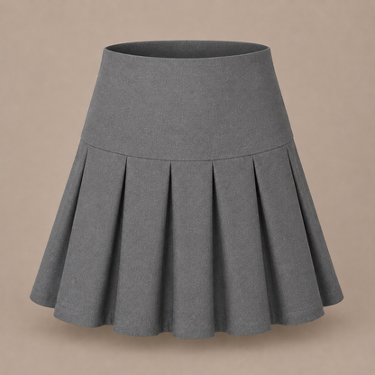 Girls Plain Round School Skirts | Pleated High Waist | 3 Colours