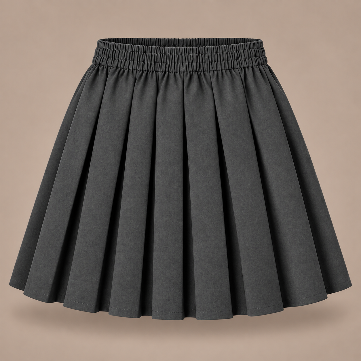Girls Plain Pull-On Box Pleated School Skirt | 7 Colours
