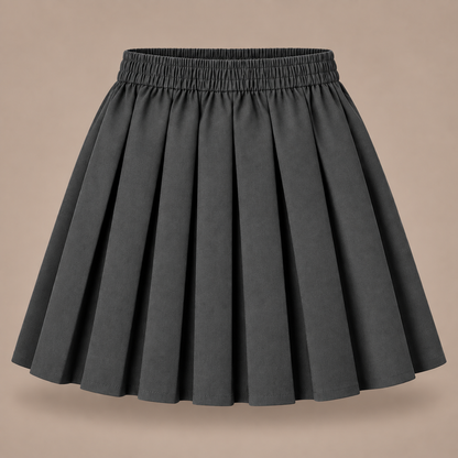 Girls Plain Pull-On Box Pleated School Skirt | 7 Colours