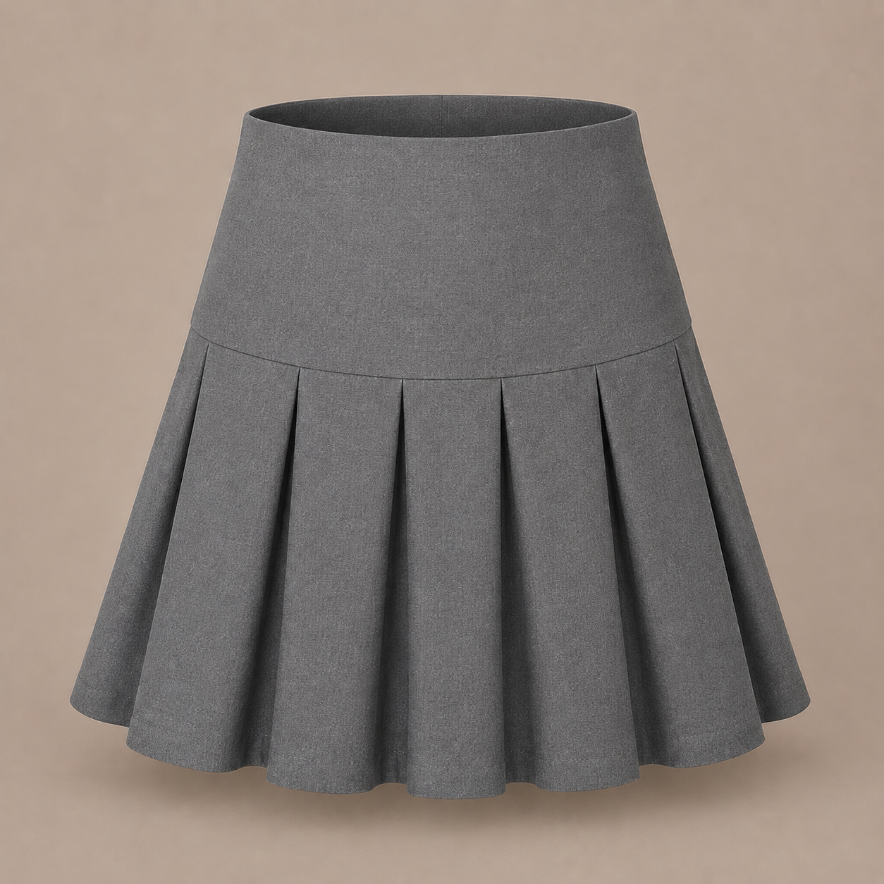Plain Round Skirts | Pleated Design, High Waist | 3 Colours