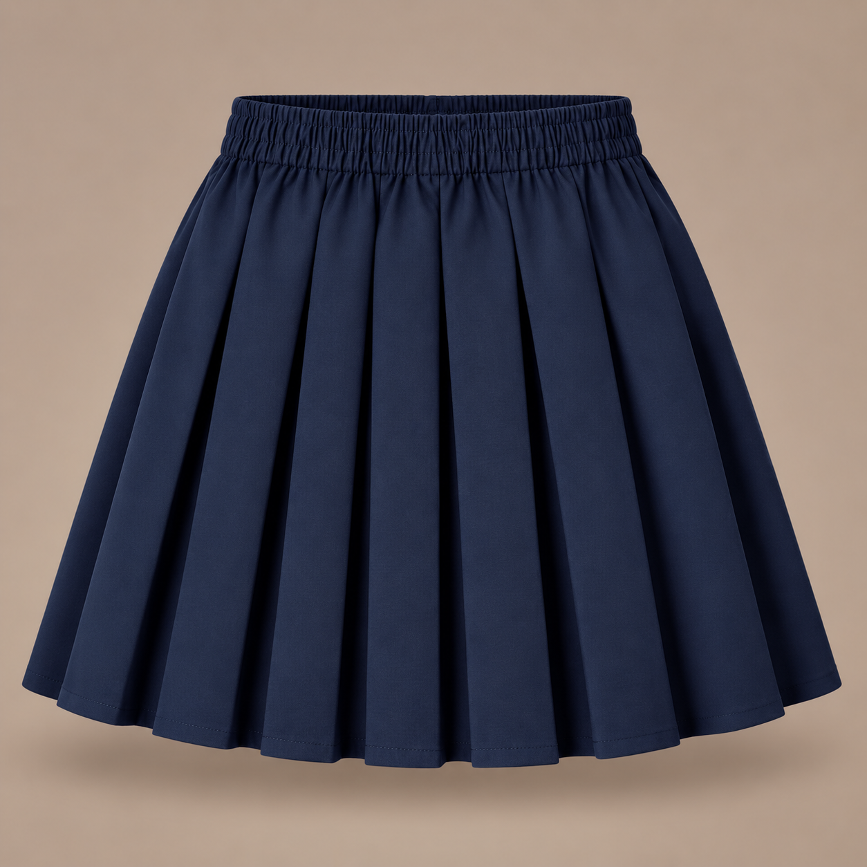 Girls Plain Pull-On Box Pleated School Skirt | 7 Colours