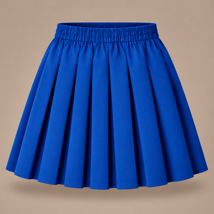 Girls Plain Pull-On Box Pleated School Skirt | 7 Colours