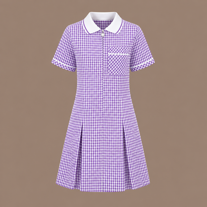 Girls Gingham Check Pleated Dress | 7 Colours