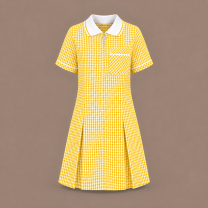 Girls Gingham Check Pleated Dress | 7 Colours