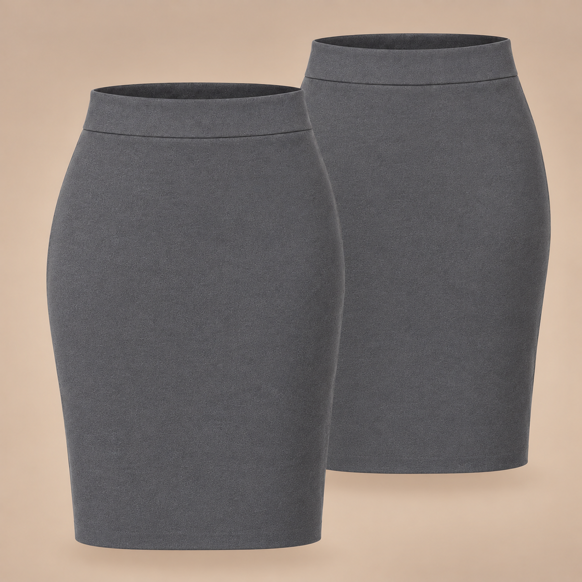 Pack of 2 Girls Plain Knee Length School Pencil Skirt | 2 Colours