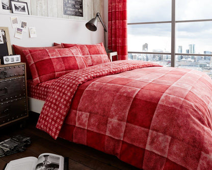 Denim Check Printed Duvet Cover Set | 3 Colors