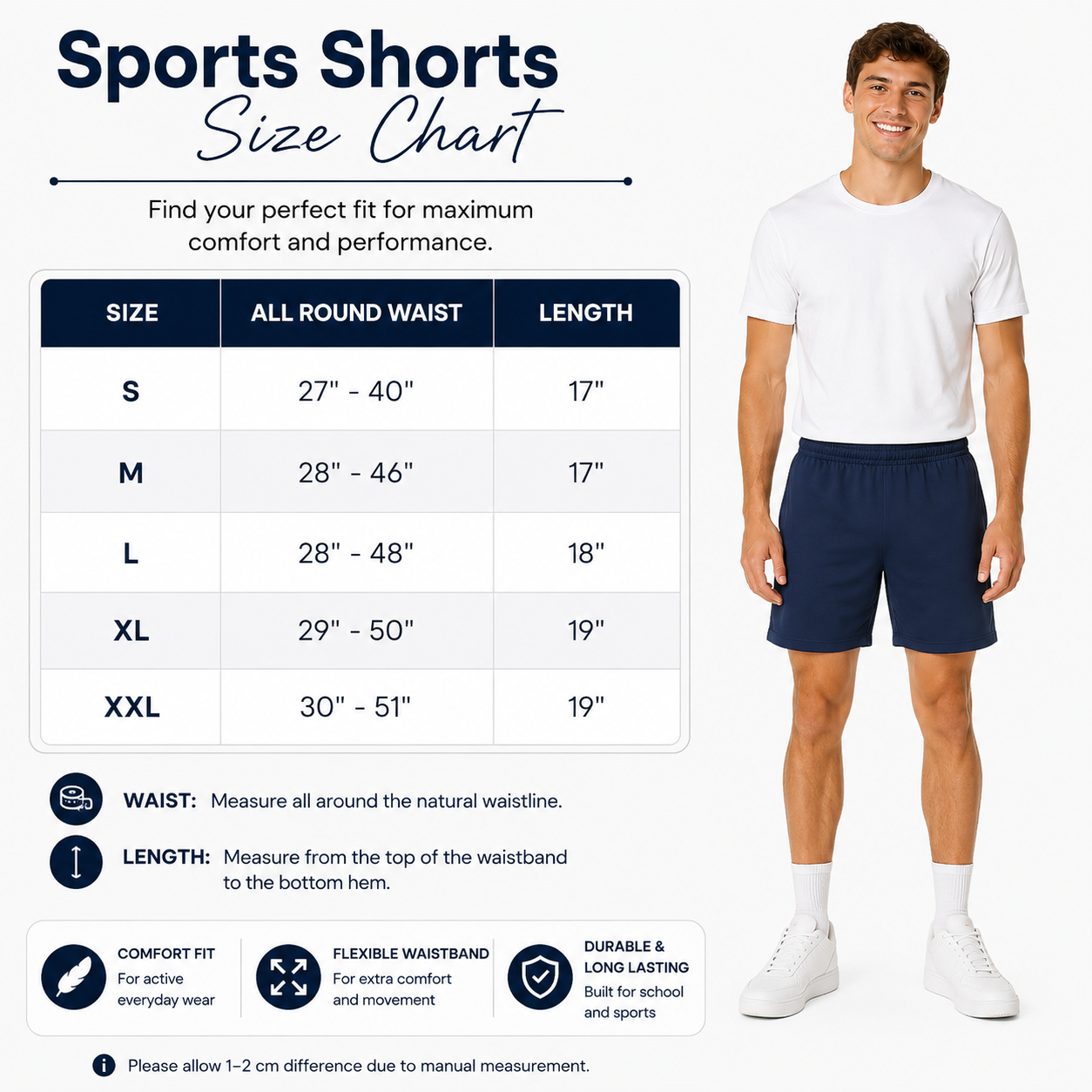 Pack of 2 Plain Pull-On Sports Shorts | 5 Colours