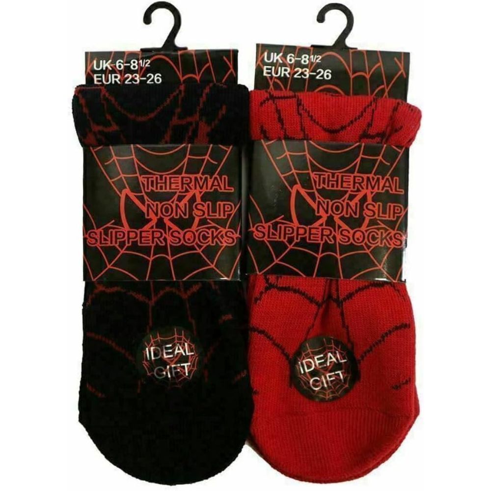 Boys Spider Web Thermal Grip Socks