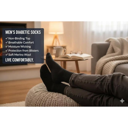 Men’s Merino Wool Diabetic Socks | Size 6 - 11