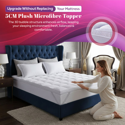 3D Bubble 5CM Microfibre Mattress Topper