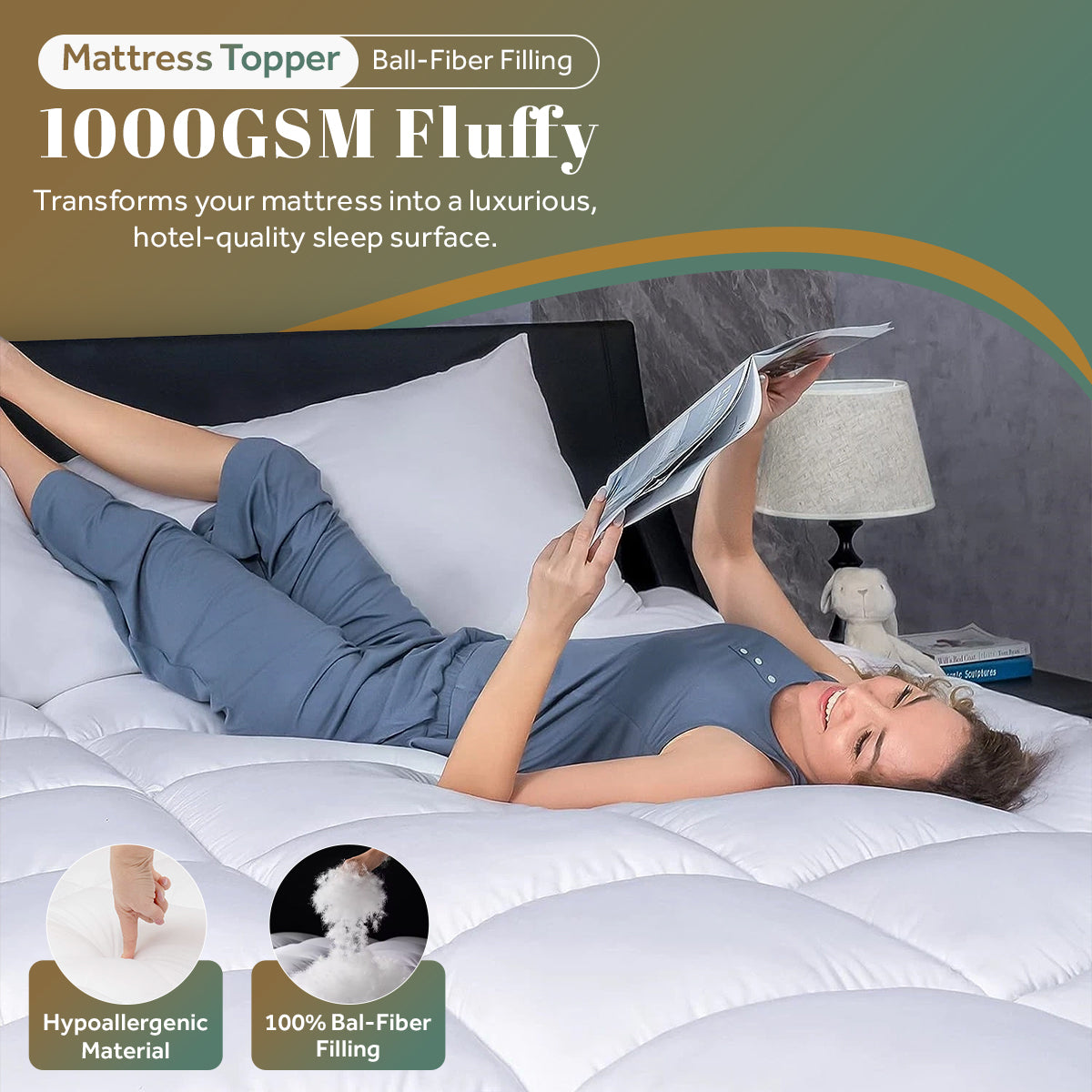 Soft Microfibre Mattress Topper | 10CM Thick