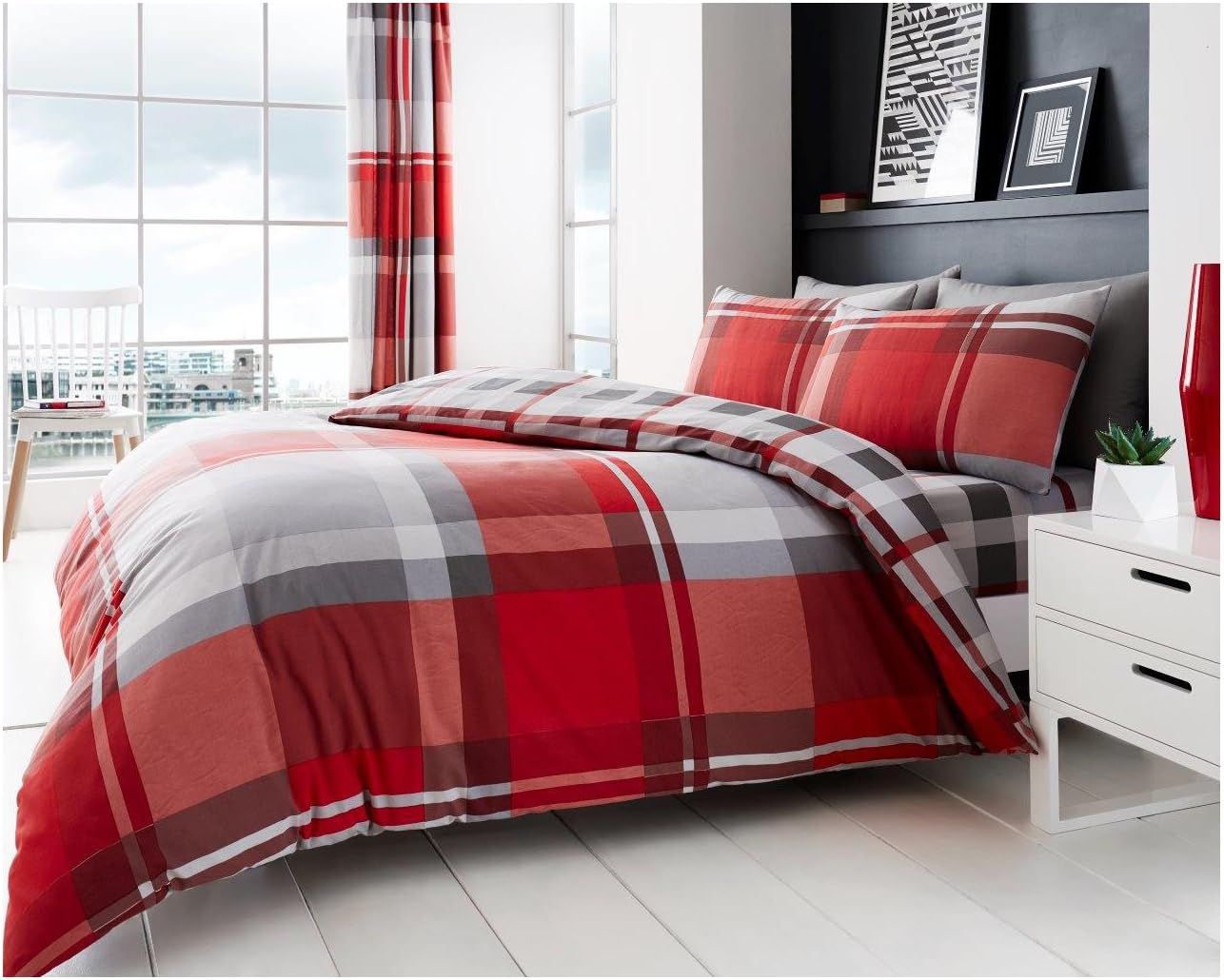 Waverly Check Printed Duvet Cover Set | 5 Colors