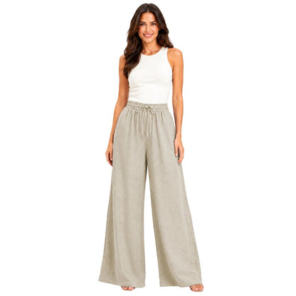 Linen Wide Leg Palazzo Trousers | 4 Colours