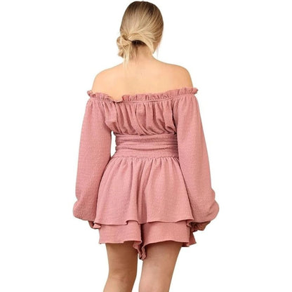 Ruffle Layered Off Shoulder Boat Neck Party Dress | 3 Colours