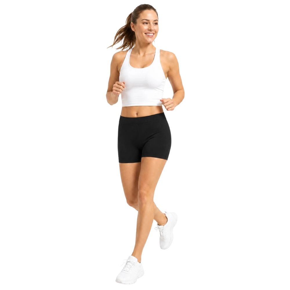 Black Casual Cotton Shorts