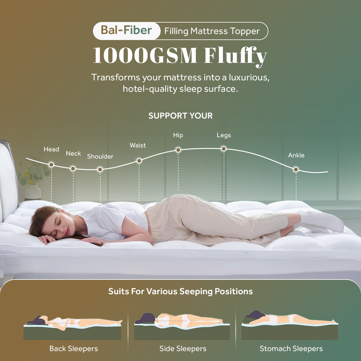 Soft Microfibre Mattress Topper | 10CM Thick