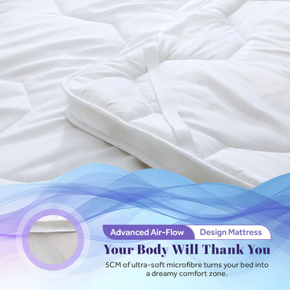 5CM Air Flow Microfibre Mattress Topper