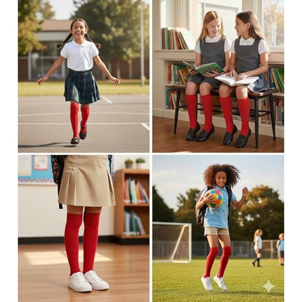 Kids Knee High School Socks | 5 Colours