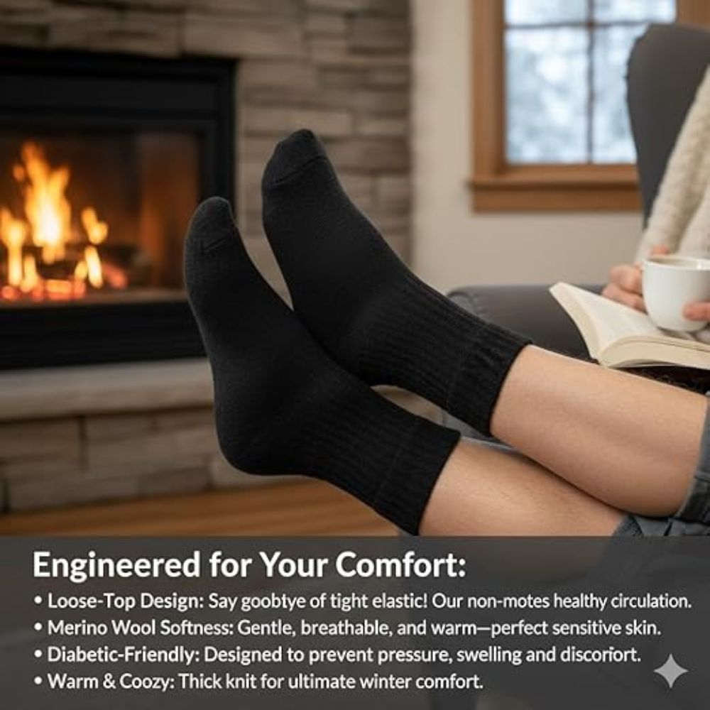 Men’s Merino Wool Diabetic Socks | Size 6 - 11