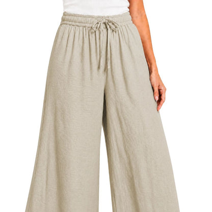Linen Wide Leg Palazzo Trousers | 4 Colours