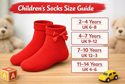 Girls Ankle Socks with Bow | 5 Colours