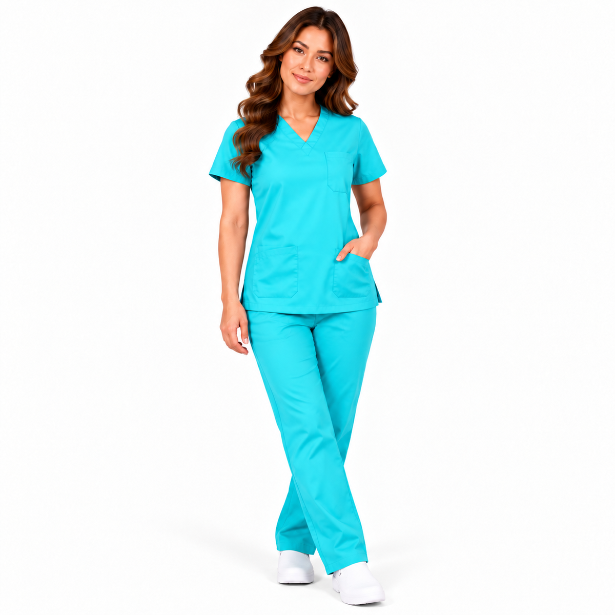 Aqua women's medical scrub set