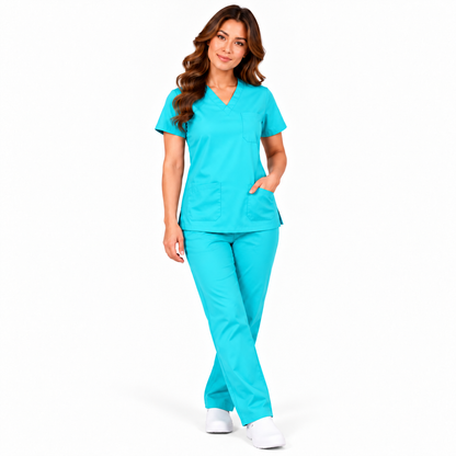 Aqua women's medical scrub set