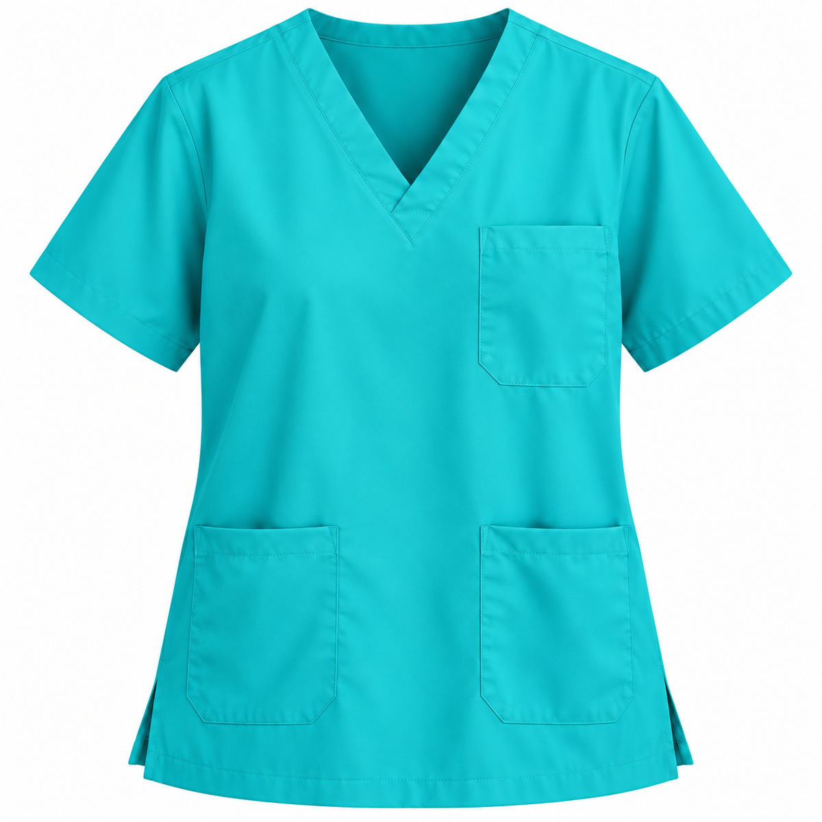 Aqua men's V-neck medical scrub top