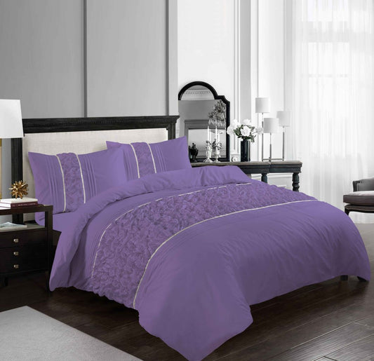 Aurora Ruffled Diamond Lace Sequin Duvet Cover Set | 3 Colours