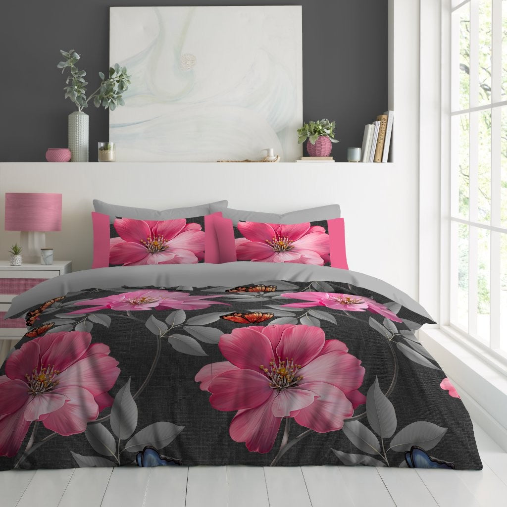 Avery Charcoal Printed Duvet Cover Set