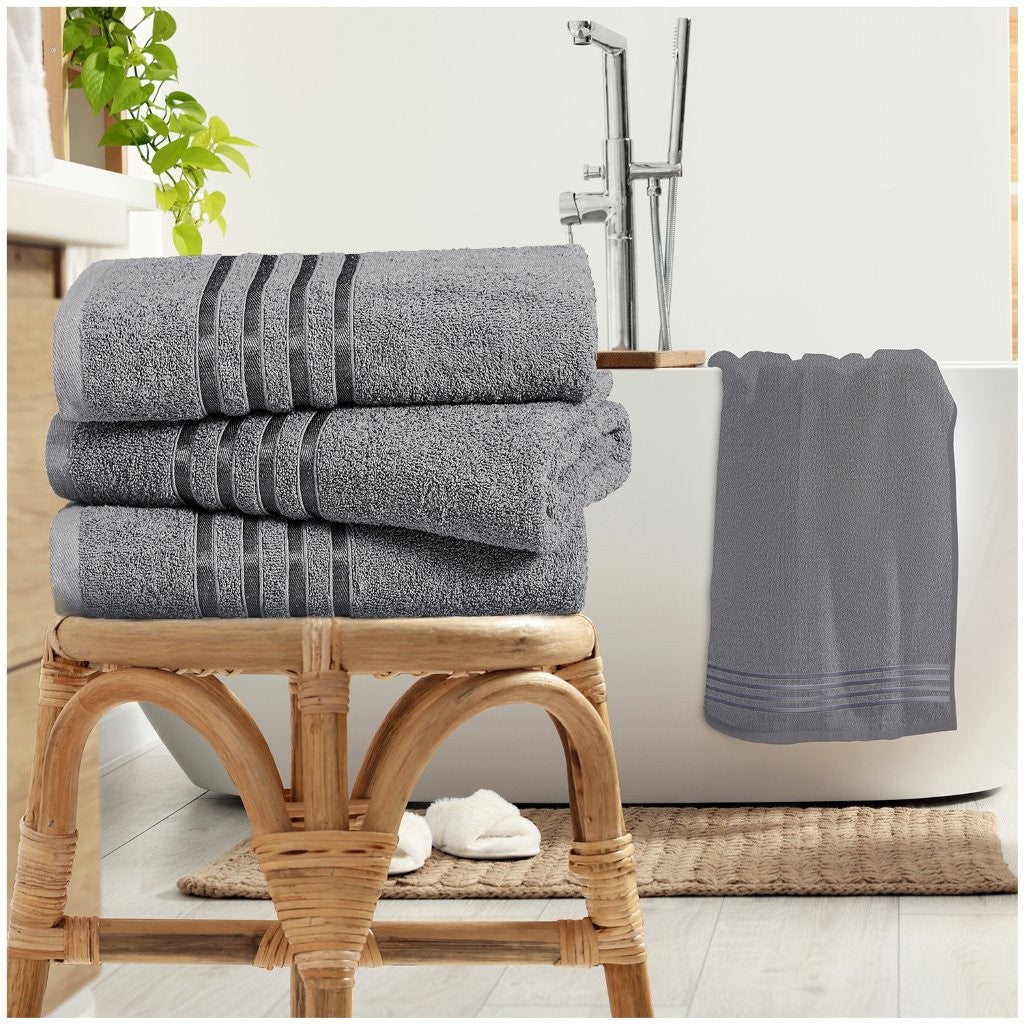 100% Egyptian Cotton Estrella Stripe Towels | 9 Colours | 500 GSM