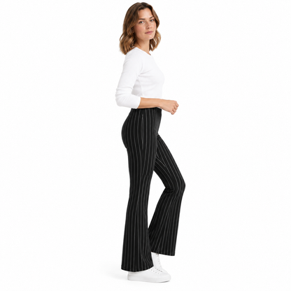Stripe Jersey Pull-On Bootleg Trousers| 3 Colours