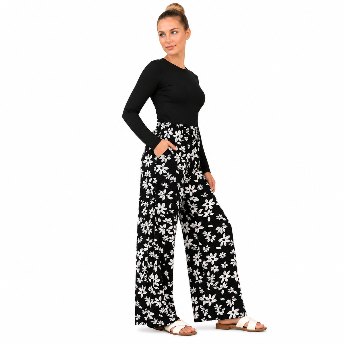 Lilly Printed Palazzo Trousers | 2 Colours
