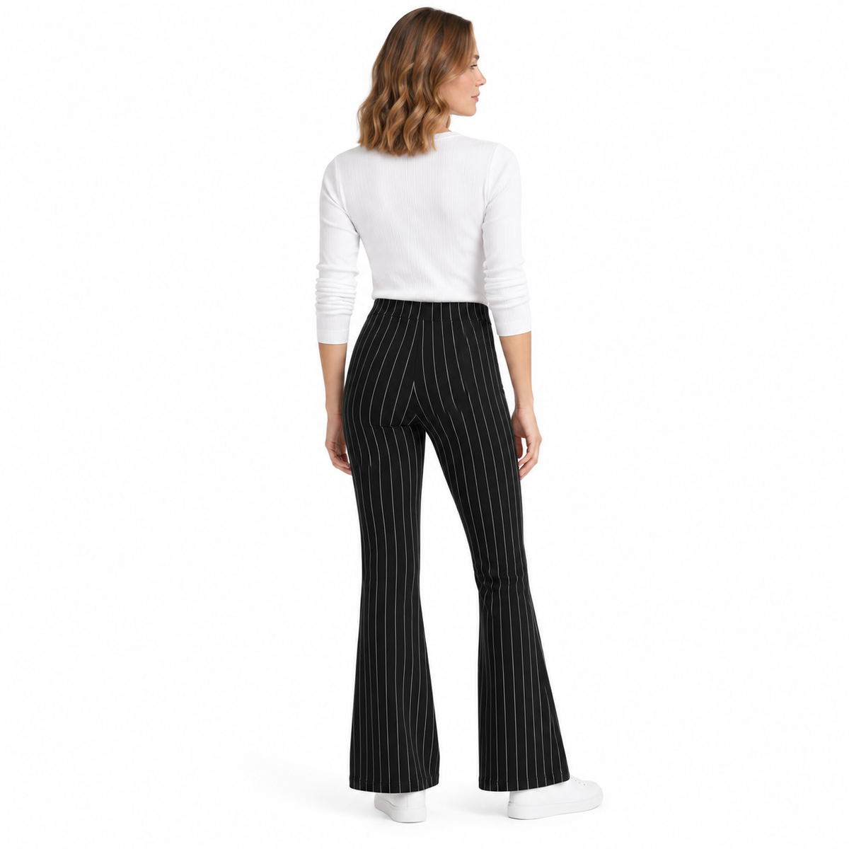 Stripe Jersey Pull-On Bootleg Trousers| 3 Colours