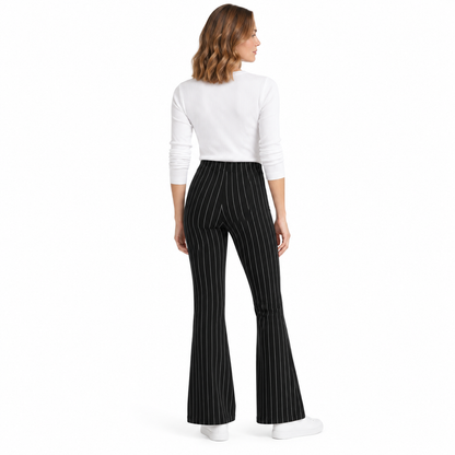 Stripe Jersey Pull-On Bootleg Trousers| 3 Colours