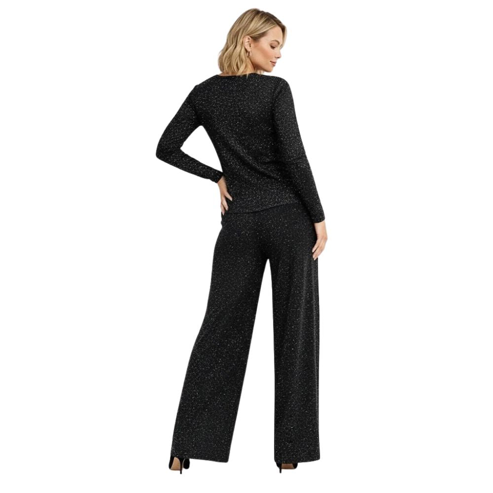 Glitter Jersey Co-Ord Set | Top & Wide-Leg Palazzo Trousers | 2-Piece Outfit | 7 Colours