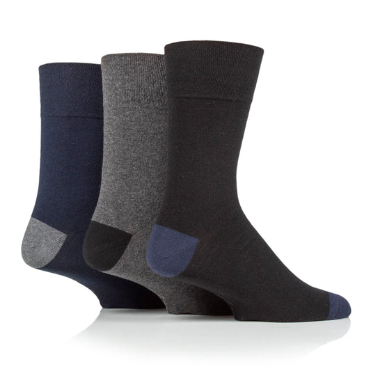 Men’s Black Mix Apex Gentle Grip Cotton Rich Socks