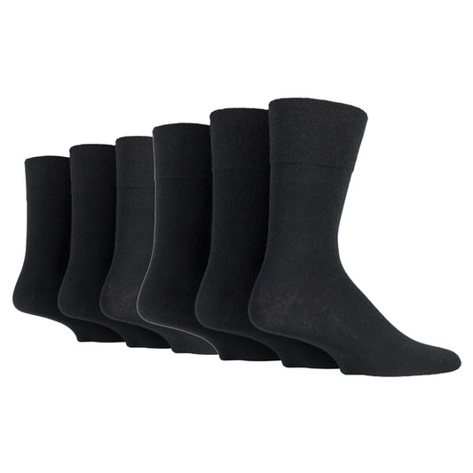 Men’s Black Diabetic Gentle Grip Cotton Rich Socks