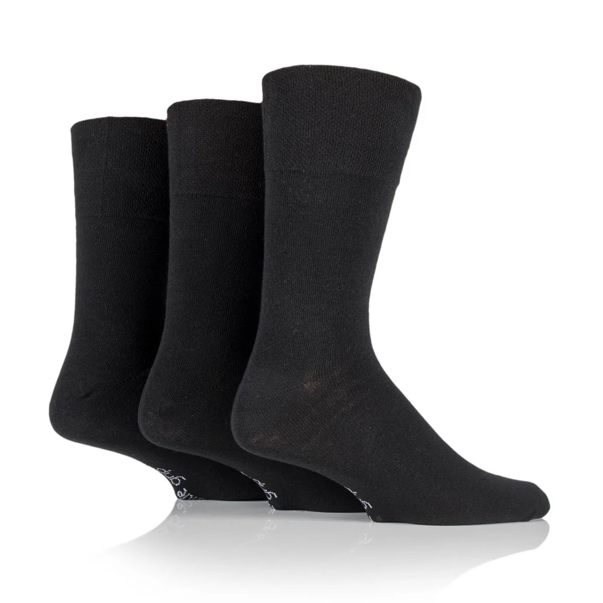 Men’s Gentle Grip Black Cotton Rich Socks
