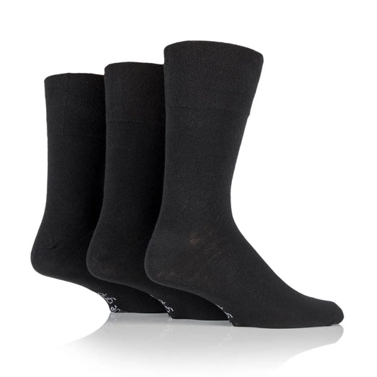 Men’s Gentle Grip Black Cotton Rich Socks