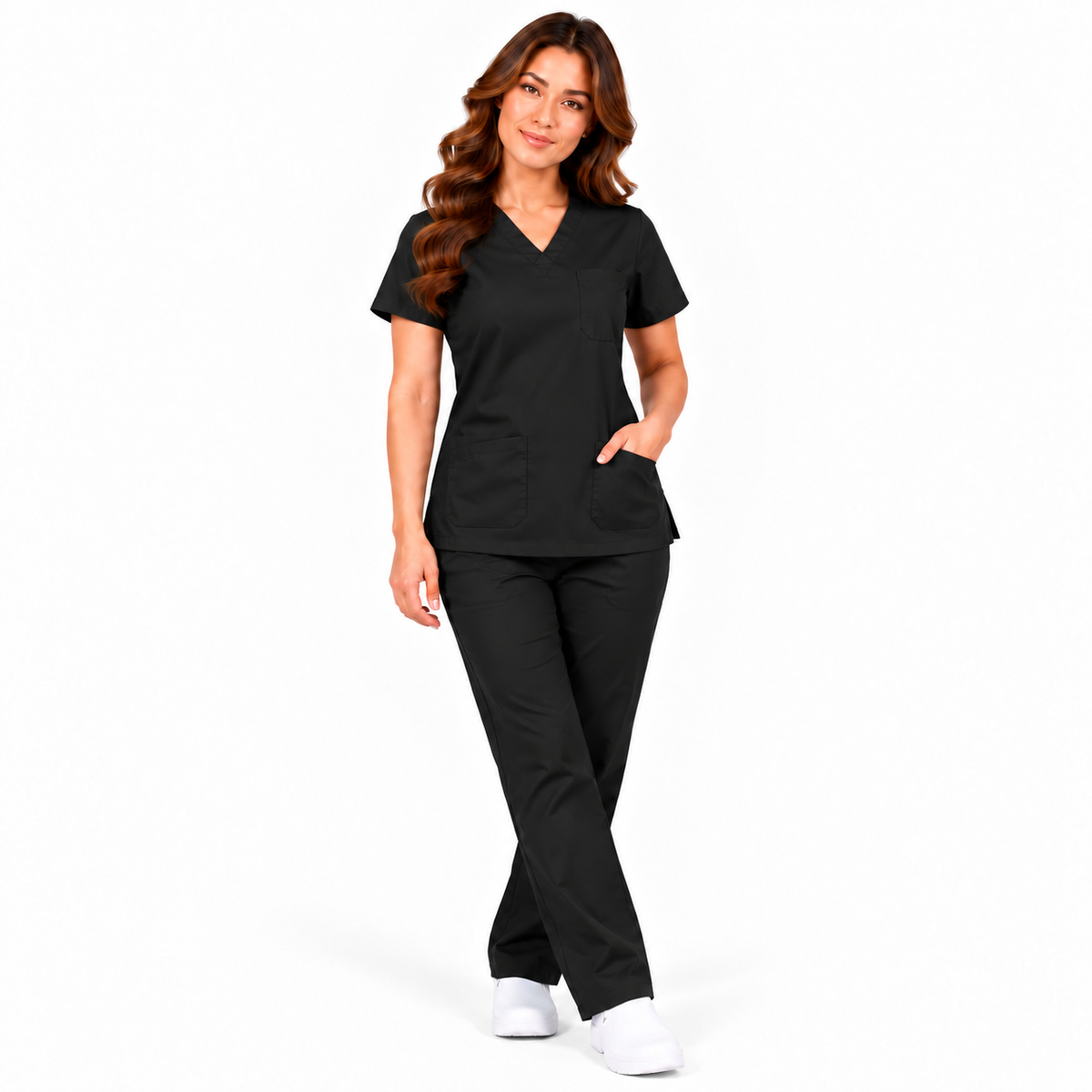 Black women's medical scrub set