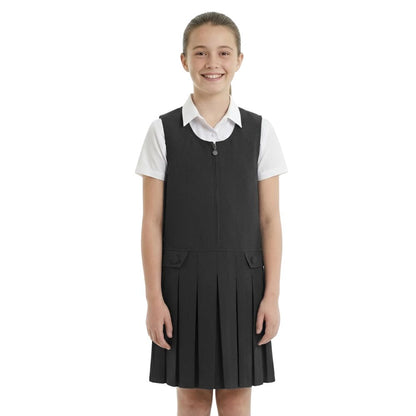 Girls Box Pleated Pinafore School Dress | 6 Colours