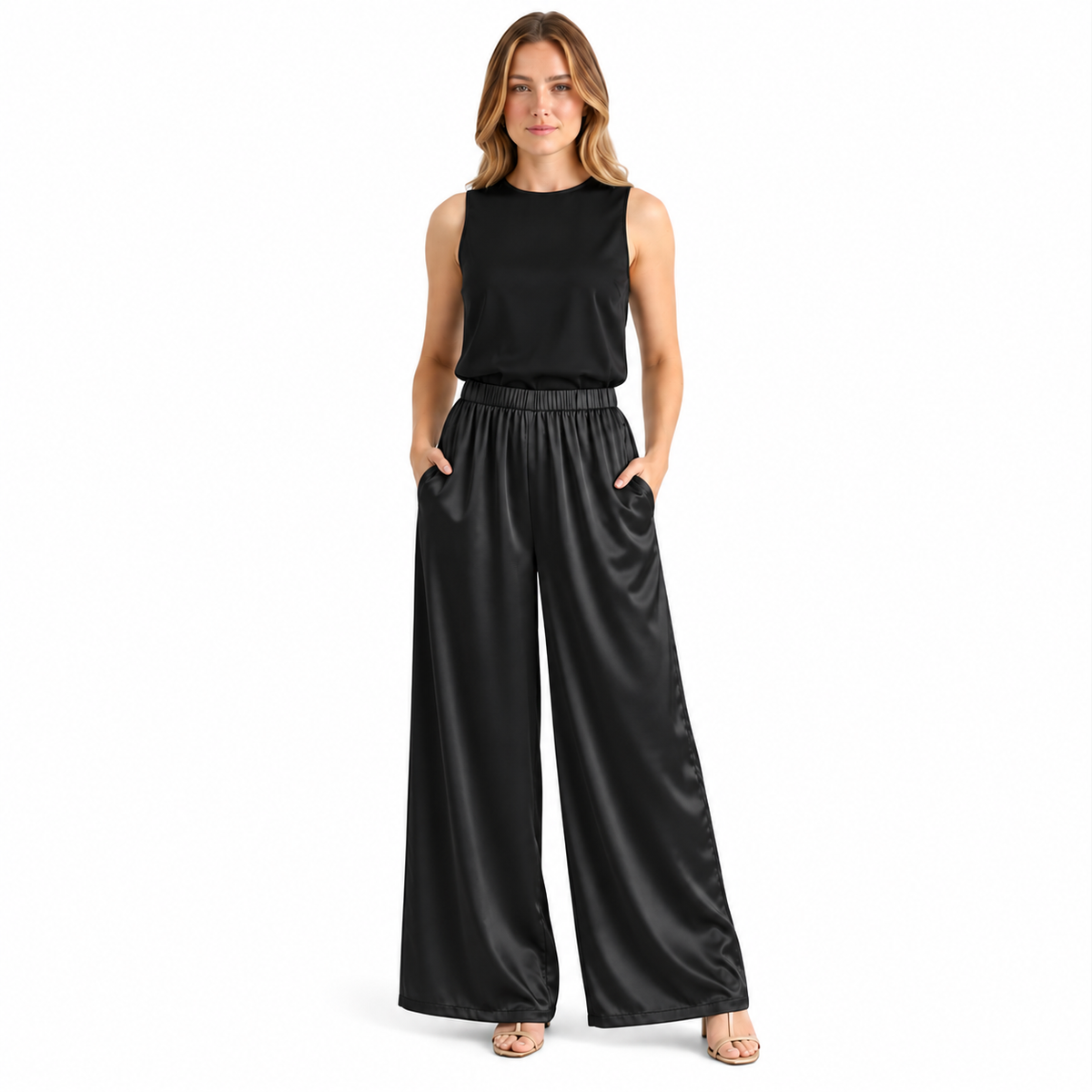 Satin Palazzo Trousers | 4 Colours