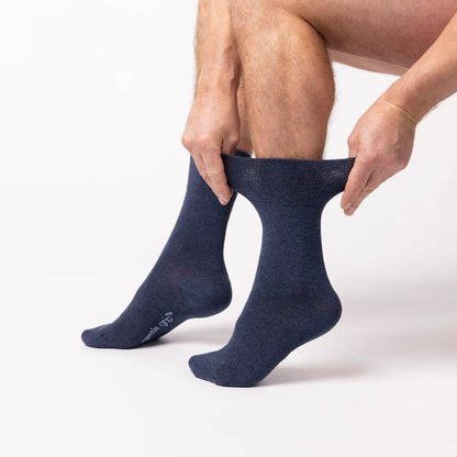 Men’s Blue Mix Gentle Grip Cotton Rich Socks