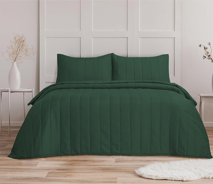 Quilted Bedspreads with 2 Pillowcases | 5 Colours